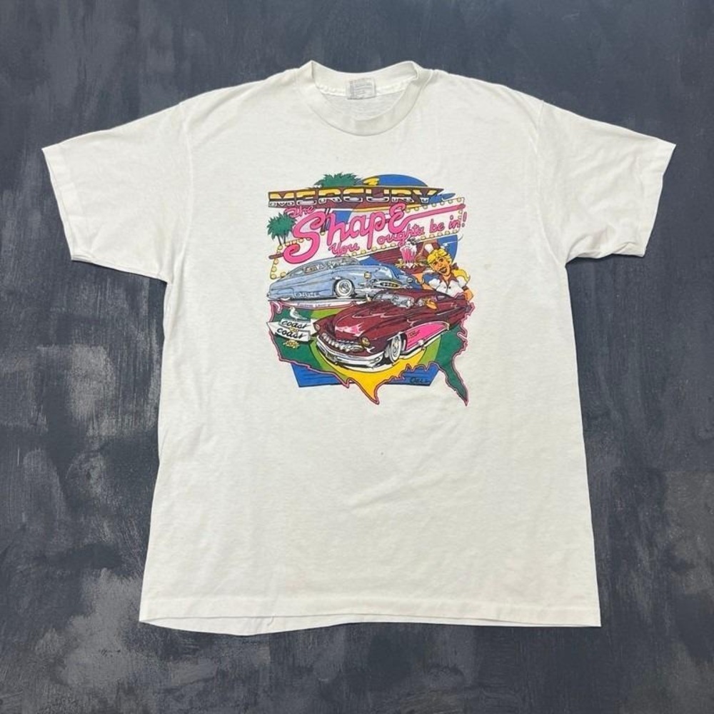 Vintage Mercury Cars Shirt Mens XL White 1980s USA